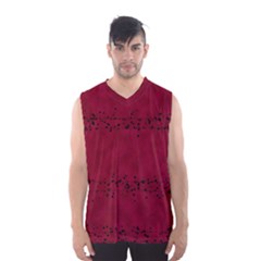 Black Splashes On Red Background Men s Basketball Tank Top by SychEva