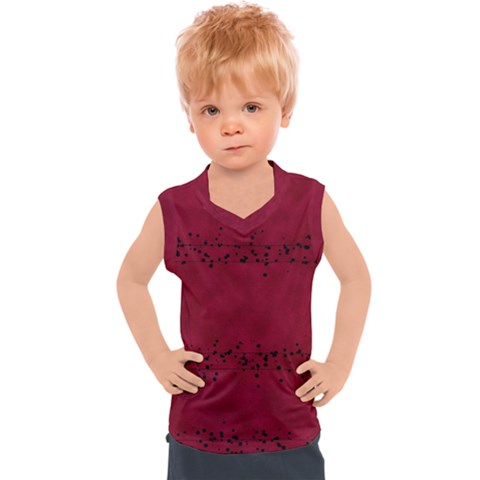 Black Splashes On Red Background Kids  Sport Tank Top by SychEva