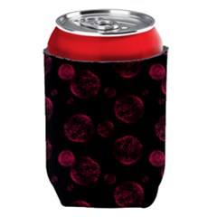 Red Sponge Prints On Black Background Can Holder by SychEva