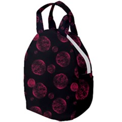 Red Sponge Prints On Black Background Travel Backpacks by SychEva