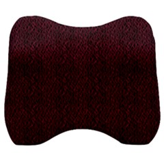 Red Curve Stripes On Black Background Velour Head Support Cushion