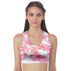 Red Splashes On A White Background Sports Bra by SychEva