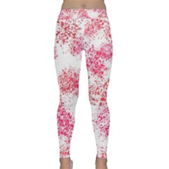 Red Splashes On A White Background Classic Yoga Leggings by SychEva