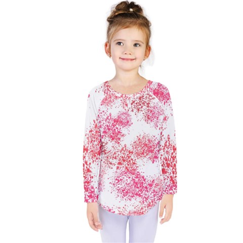 Red Splashes On A White Background Kids  Long Sleeve Tee by SychEva