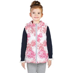 Red Splashes On A White Background Kids  Hooded Puffer Vest by SychEva