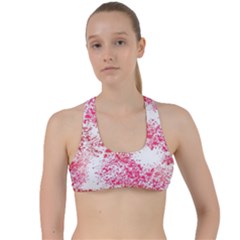 Red Splashes On A White Background Criss Cross Racerback Sports Bra by SychEva