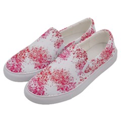 Red Splashes On A White Background Men s Canvas Slip Ons by SychEva