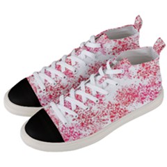 Red Splashes On A White Background Men s Mid-top Canvas Sneakers by SychEva