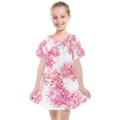 Red Splashes On A White Background Kids  Smock Dress by SychEva