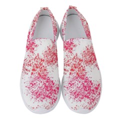 Red Splashes On A White Background Women s Slip On Sneakers by SychEva