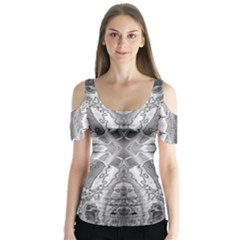 Compressed Carbon Butterfly Sleeve Cutout Tee 
