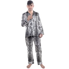 Compressed Carbon Men s Long Sleeve Satin Pajamas Set