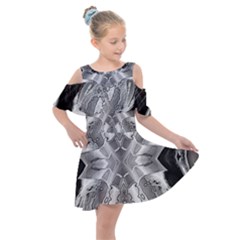 Compressed Carbon Kids  Shoulder Cutout Chiffon Dress by MRNStudios