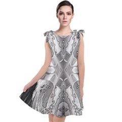 Compressed Carbon Tie Up Tunic Dress