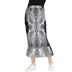 Compressed Carbon Maxi Fishtail Chiffon Skirt