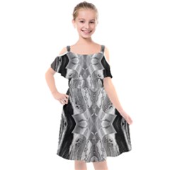 Compressed Carbon Kids  Cut Out Shoulders Chiffon Dress