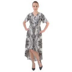Compressed Carbon Front Wrap High Low Dress