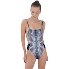 Compressed Carbon Tie Strap One Piece Swimsuit