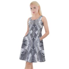 Compressed Carbon Knee Length Skater Dress With Pockets