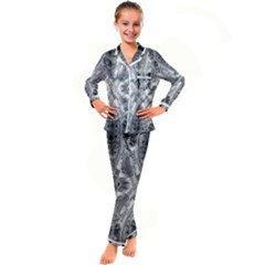 Compressed Carbon Kid s Satin Long Sleeve Pajamas Set