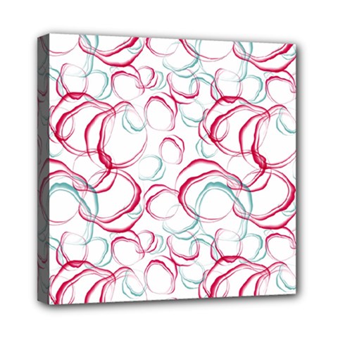 Red And Turquoise Stains On A White Background Mini Canvas 8  X 8  (stretched) by SychEva