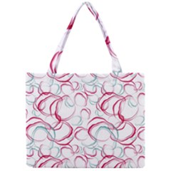 Red And Turquoise Stains On A White Background Mini Tote Bag