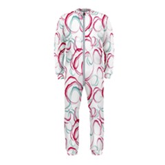 Red And Turquoise Stains On A White Background Onepiece Jumpsuit (kids) by SychEva