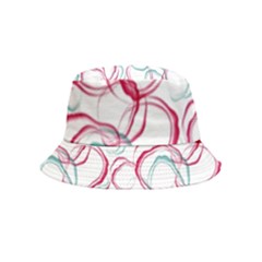 Red And Turquoise Stains On A White Background Bucket Hat (kids) by SychEva
