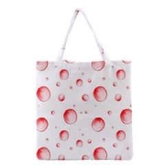 Red Drops On White Background Grocery Tote Bag by SychEva