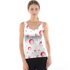 Red Drops On White Background Tank Top by SychEva