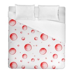 Red Drops On White Background Duvet Cover (full/ Double Size) by SychEva