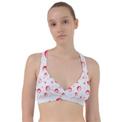 Red Drops On White Background Sweetheart Sports Bra by SychEva