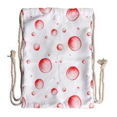 Red Drops On White Background Drawstring Bag (large) by SychEva