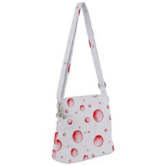 Red Drops On White Background Zipper Messenger Bag by SychEva