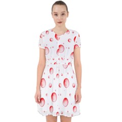 Red Drops On White Background Adorable In Chiffon Dress by SychEva