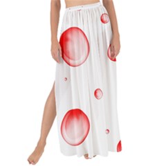 Red Drops On White Background Maxi Chiffon Tie-up Sarong by SychEva