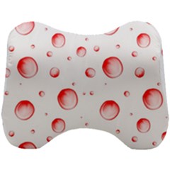 Red Drops On White Background Head Support Cushion by SychEva