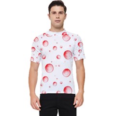 Red Drops On White Background Men s Short Sleeve Rash Guard by SychEva