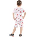 Red Drops On White Background Kids  Tee and Shorts Set View2