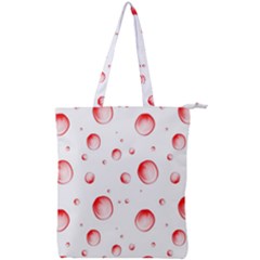 Red Drops On White Background Double Zip Up Tote Bag by SychEva