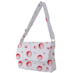 Red Drops On White Background Full Print Messenger Bag (l) by SychEva