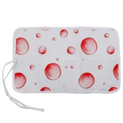 Red Drops On White Background Pen Storage Case (m) by SychEva