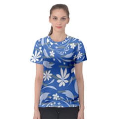 Folk flowers pattern Women s Sport Mesh Tee