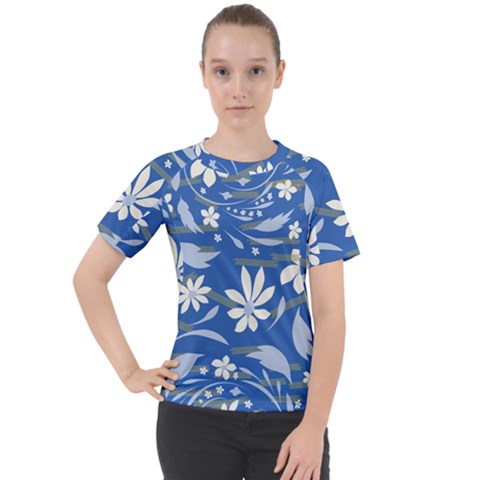 Folk Flowers Pattern Women s Sport Raglan Tee by Eskimos