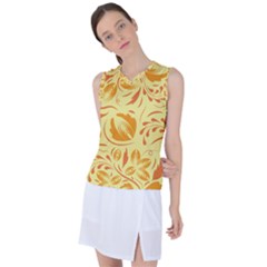 Folk Flowers Pattern Women s Sleeveless Sports Top by Eskimos