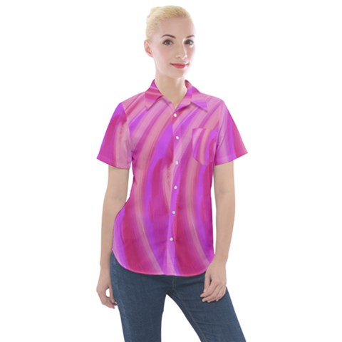 Peppermint  Women s Short Sleeve Pocket Shirt by kiernankallan