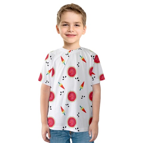Slices Of Red And Juicy Watermelon Kids  Sport Mesh Tee by SychEva