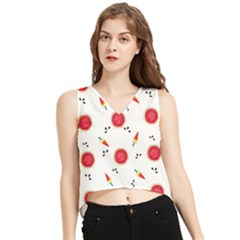 Slices Of Red And Juicy Watermelon V-neck Cropped Tank Top by SychEva