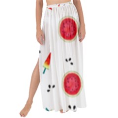 Slices Of Red And Juicy Watermelon Maxi Chiffon Tie-up Sarong by SychEva