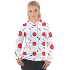 Slices Of Red And Juicy Watermelon Women s Overhead Hoodie by SychEva